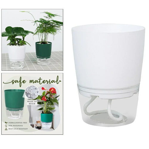 Self Watering Indoor Plant Pot – Modern Double-Layer Design