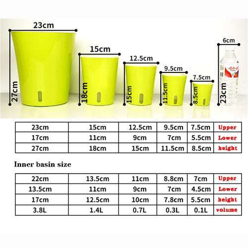 Self-Watering Planter Pots with Water Level Window, 2-Pack
